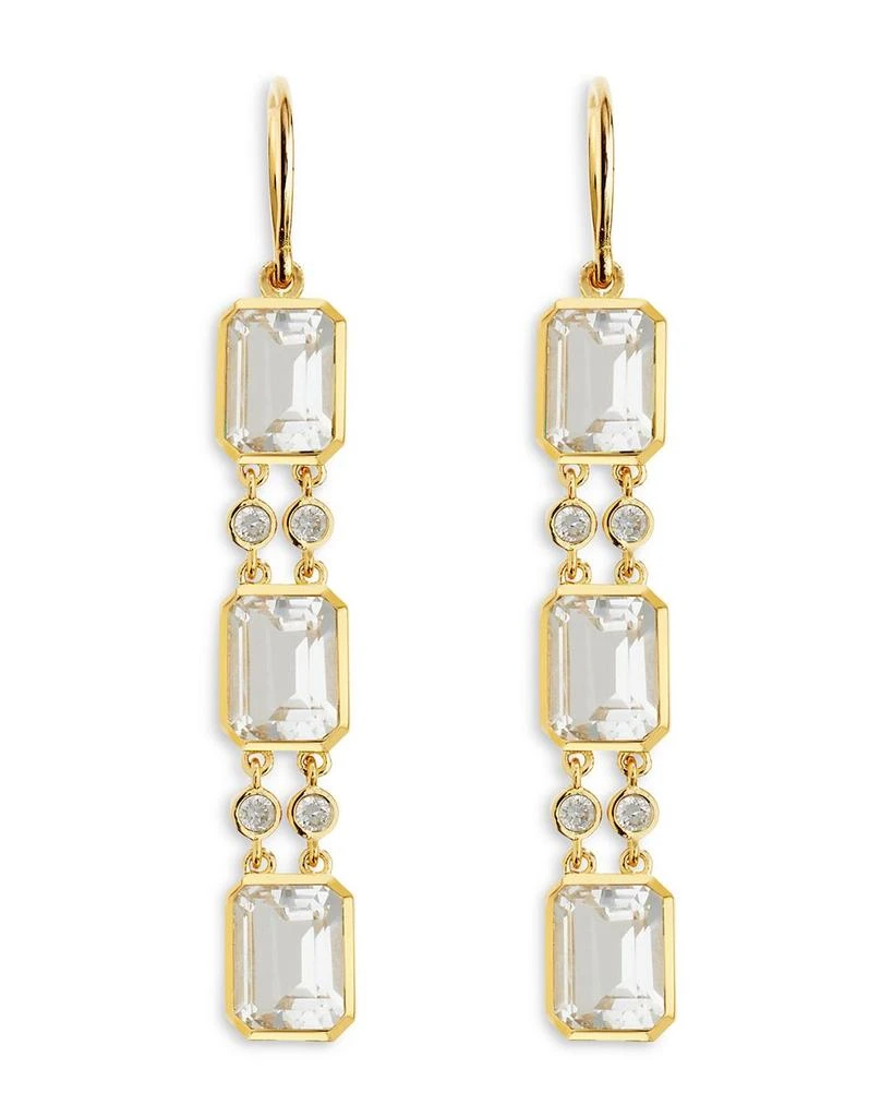 Ileana Makri 18K Yellow Gold Fine Crown White Topaz 
Diamond Drop Earrings 1