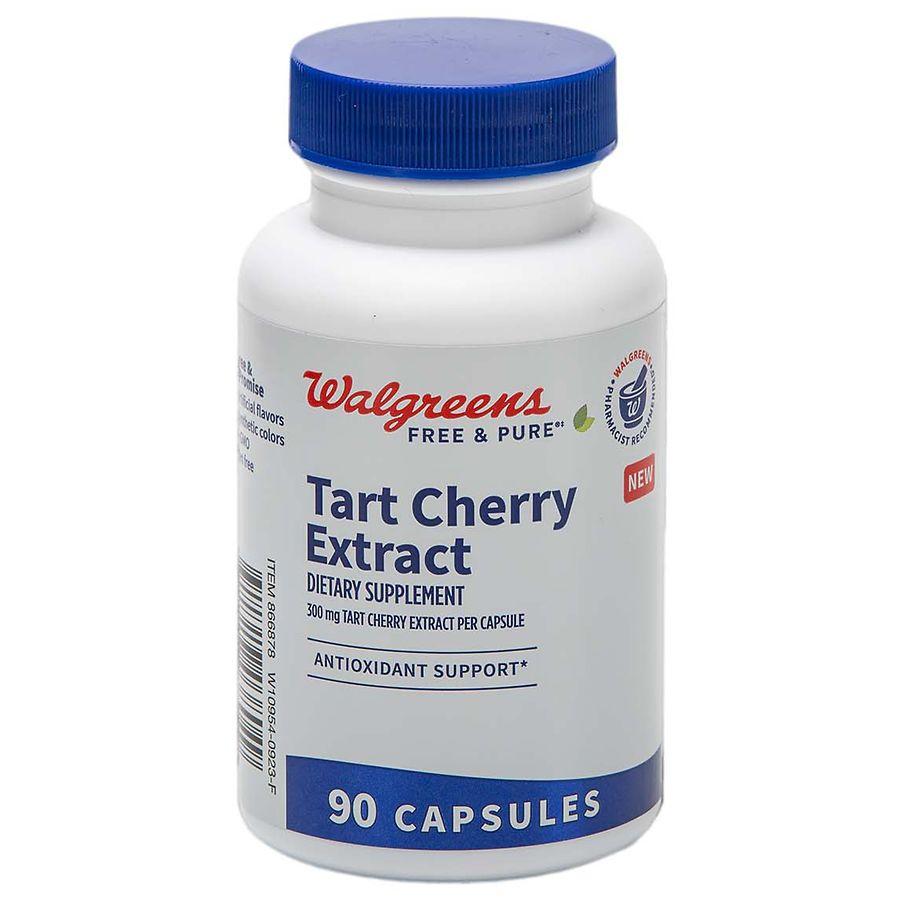 Walgreens Free & Pure Tart Cherry Extract Supplement 1200mg for Antioxidant Support (90 days)