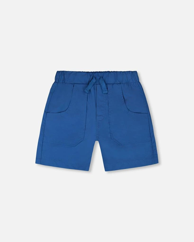 Deux par Deux Parachute Shorts with Patch Pockets Dark Blue