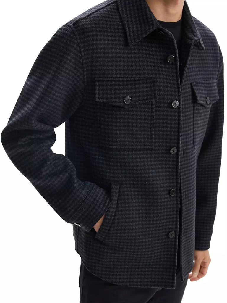 Theory Houndstooth Wool-Cashmere Shirt Jacket 5