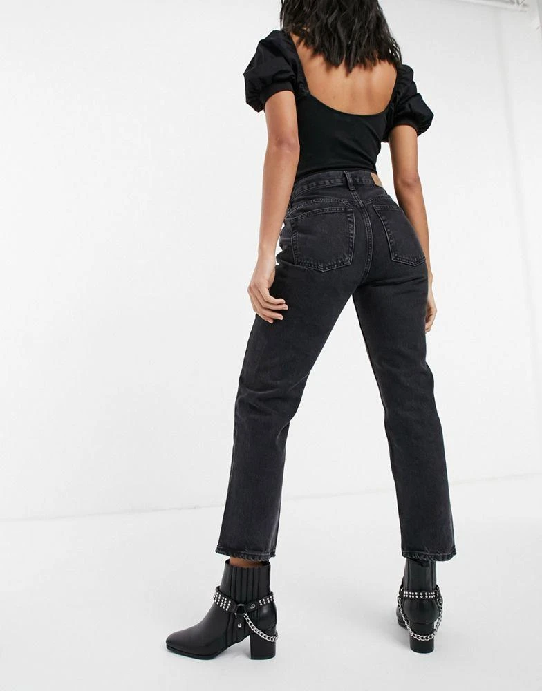 Topshop Topshop Editor straight leg jeans in worn black 2