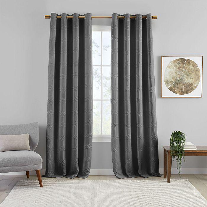 Elrene Home Fashions Sunveil Huxley Geometric Blackout Window Curtain Panel, 52" x 95"