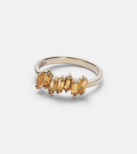 Suzanne Kalan 14kt gold ring with citrine quartz