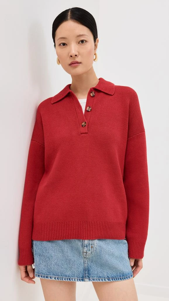 Reformation Brooklyn Cotton Polo Sweater 6