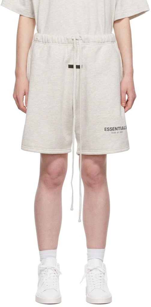 Essentials Off-White Fleece Sweat Shorts 1