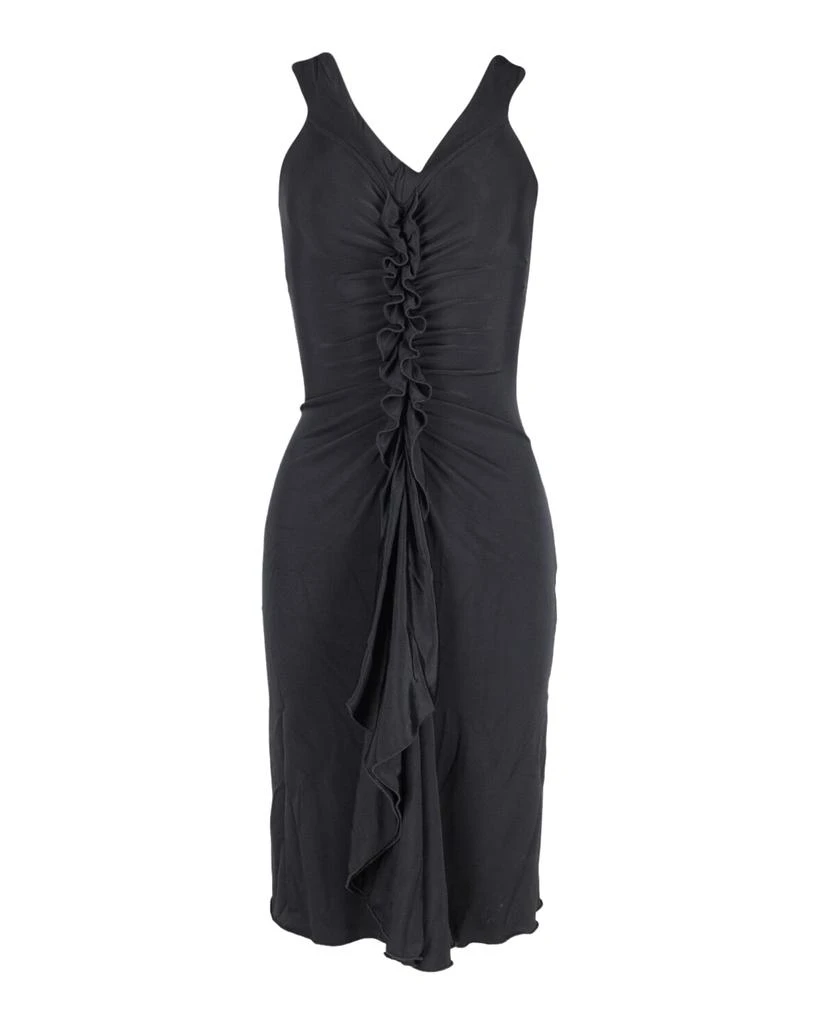 Temperley London Ruffle Midi Dress in Black Viscose 1