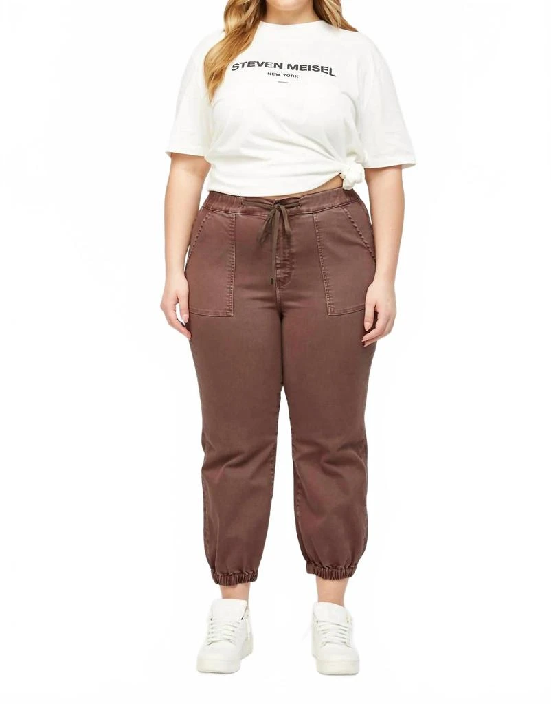 mica denim High Rise Crop Jogger In Cocoa 2