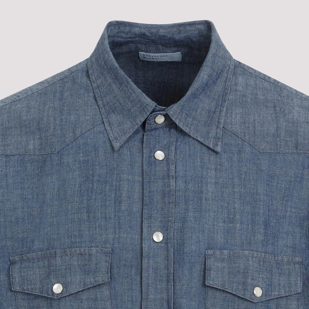 Universal Works Indigo Western Garage Cotton Shirt 4