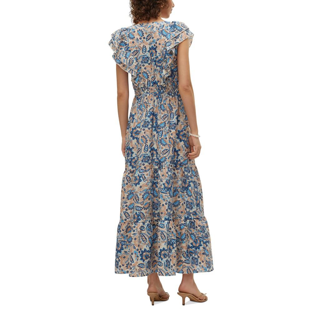 Vero Moda Women's Matilda Printed Layered-Sleeve Maxi Dress