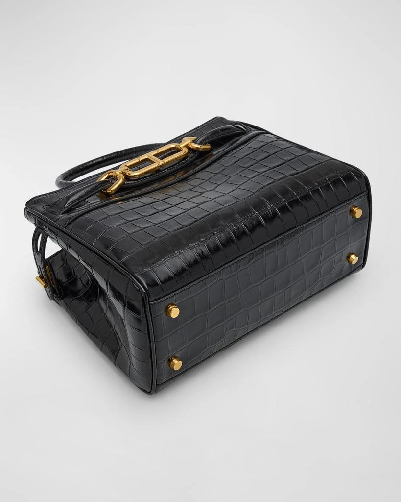 Tom Ford Small Top-Handle Bag in Shiny Croc-Print Leather 2