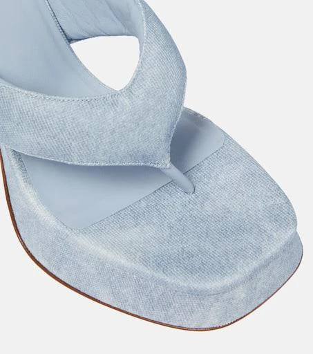 GIA BORGHINI Gia 17 Uni denim platform thong sandals 6