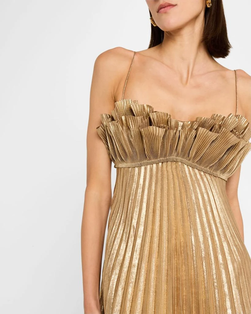 Acler Sanna Pleated Metallic Dress 5