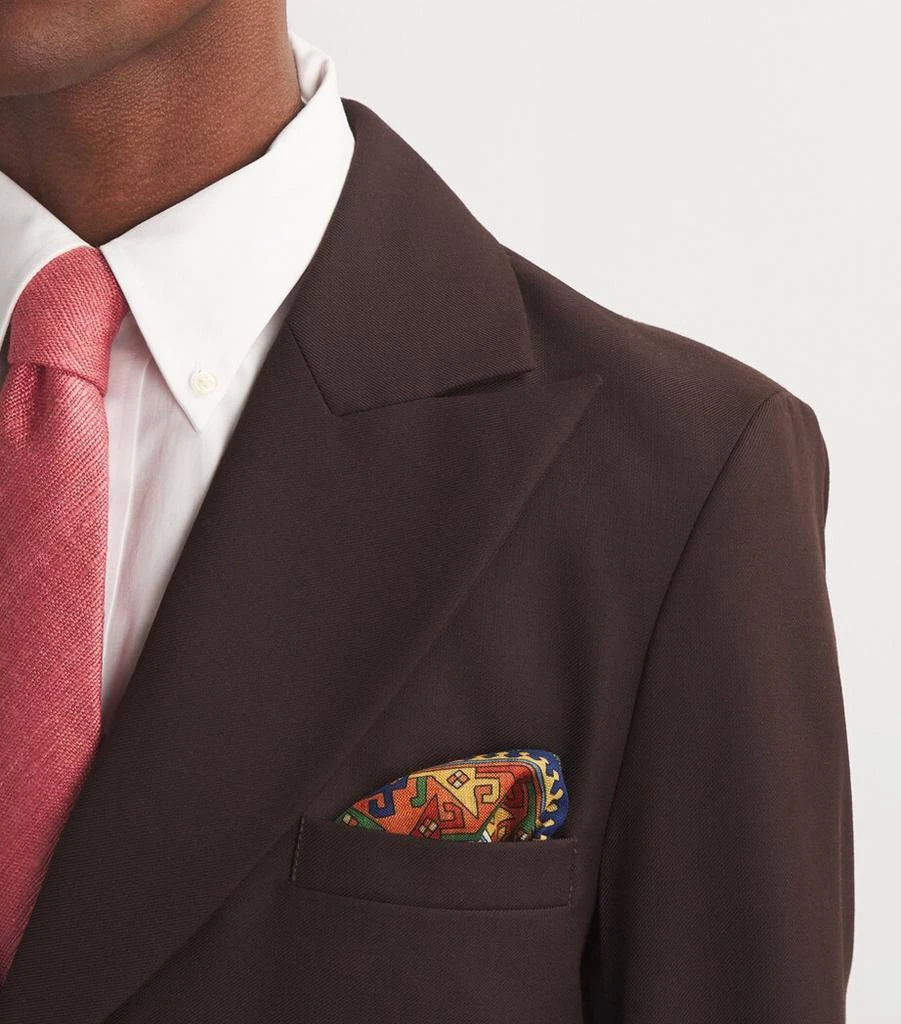 Drake's Wool-Silk Kelim Print Pocket Square 3
