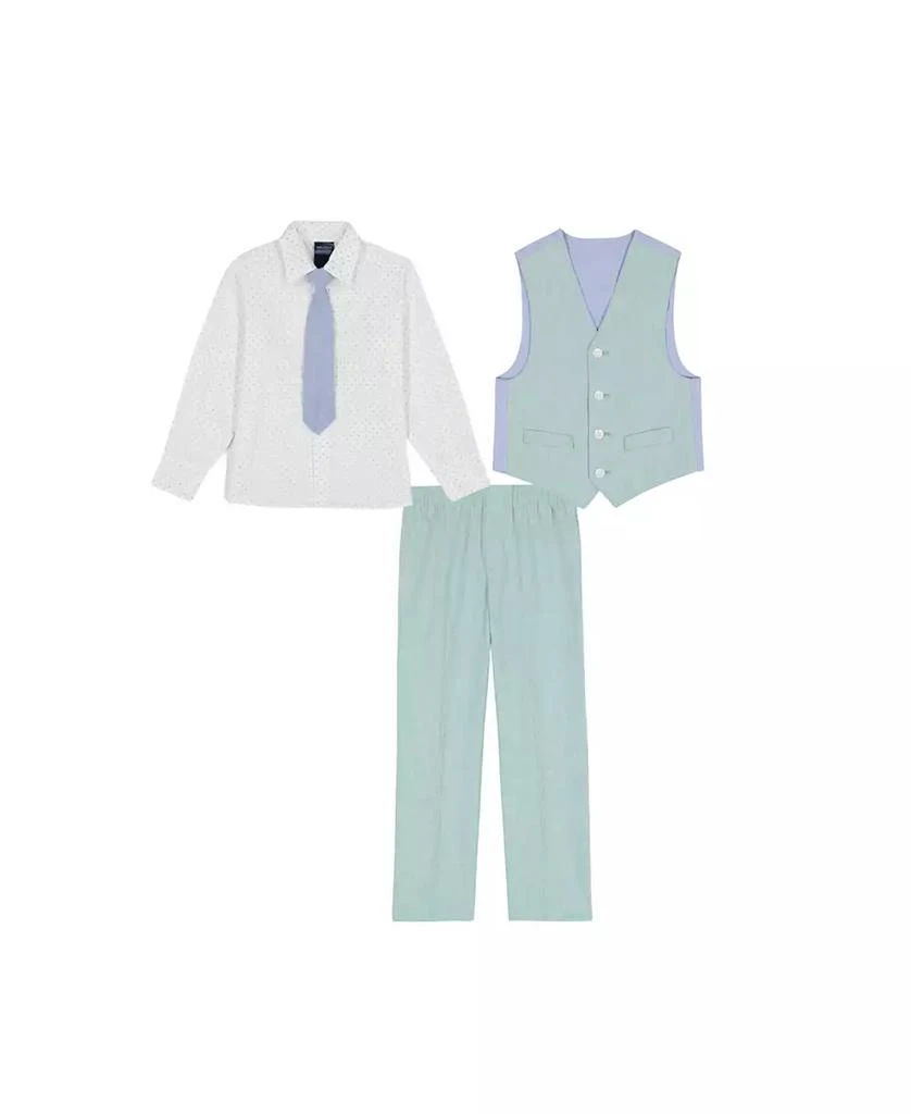 Nautica Toddler and Little Boys Linen Look Vest Set with Tie 2