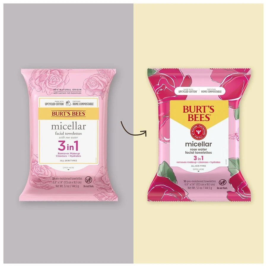 Burt's Bees Micellar Facial Towelettes Rose Water 3