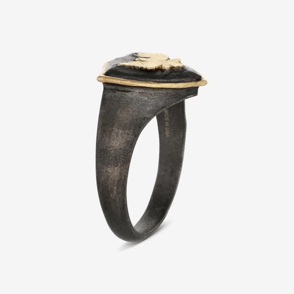 Armenta Armenta Romero 18K Yellow Gold 
Blackened Sterling Silver Signet Ring Sz. 10.5 17981 2