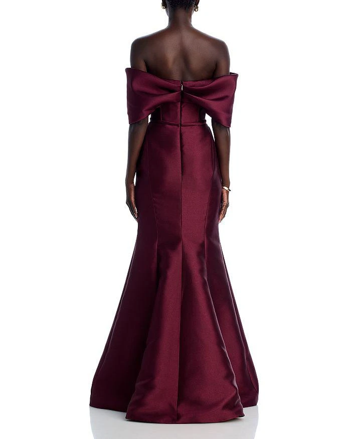 Amsale Bow Detail Shoulder Gown 4