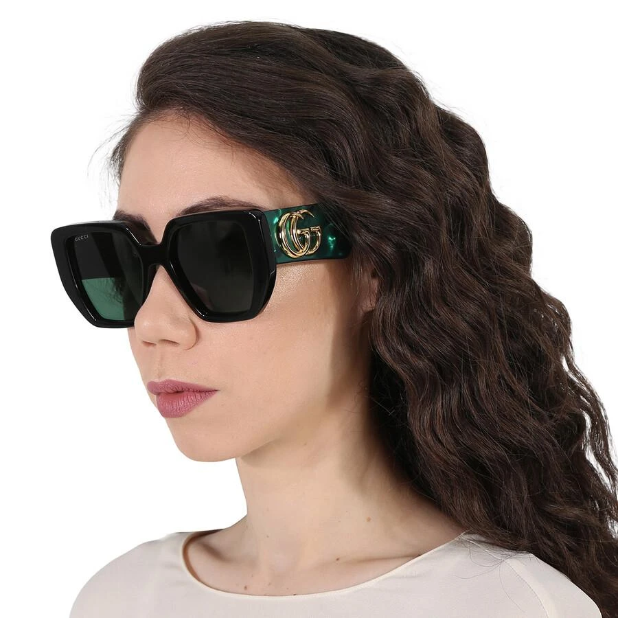 Gucci Green Geometric Ladies Sunglasses GG0956S 001 54  display picture 1
