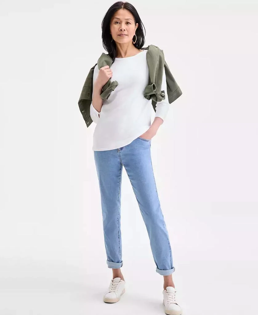 Style & Co Women's Pima Cotton 3/4-Sleeve Boat-Neck Top, Regular & Petite, Created for Macy's 5