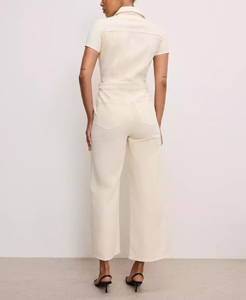 Good American Women's Fit For Success Twill Palazzo Cropped Jumpsuit