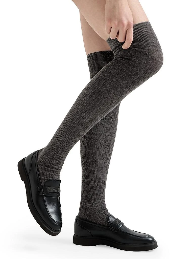 Brunello Cucinelli Stretch Cashmere Rib Knit Socks 2