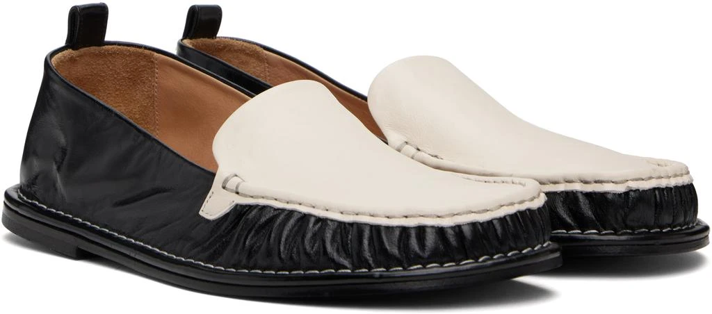 AMI Black & Off-White Leather Midi Loafers 4