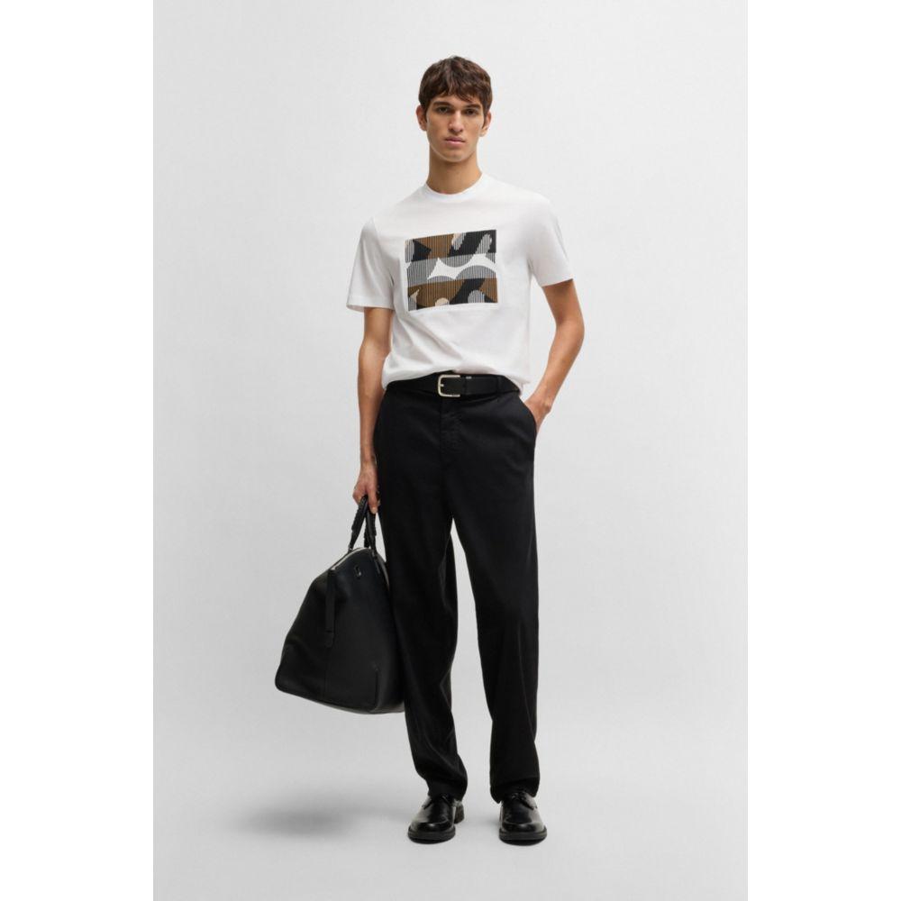 Hugo Boss Mercerized-cotton T-shirt with brand artwork