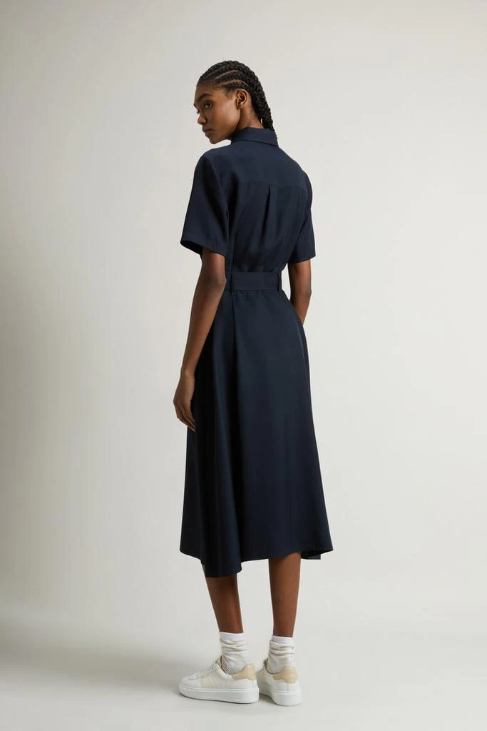 Woolrich Long Tencel Dress - Women - Blue 3