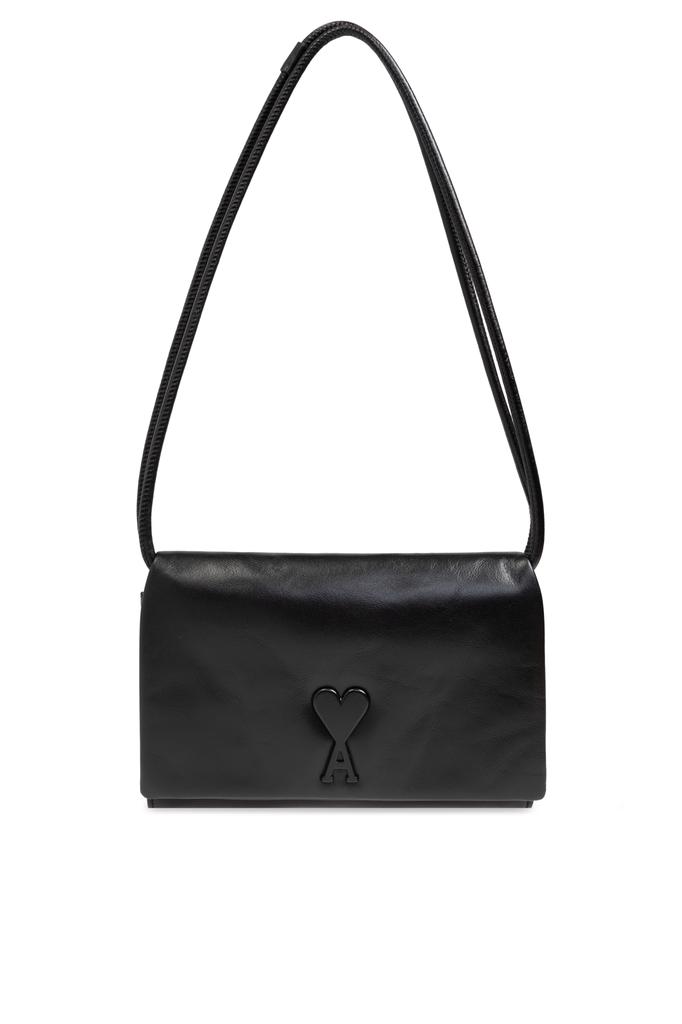 AMI AMI Paris Logo Plaque Foldover Top Shoulder Bag