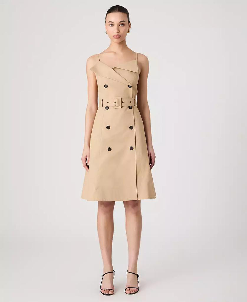 French Connection Women's Light Weight Cotton Belted Trench Fit & Flare Dress