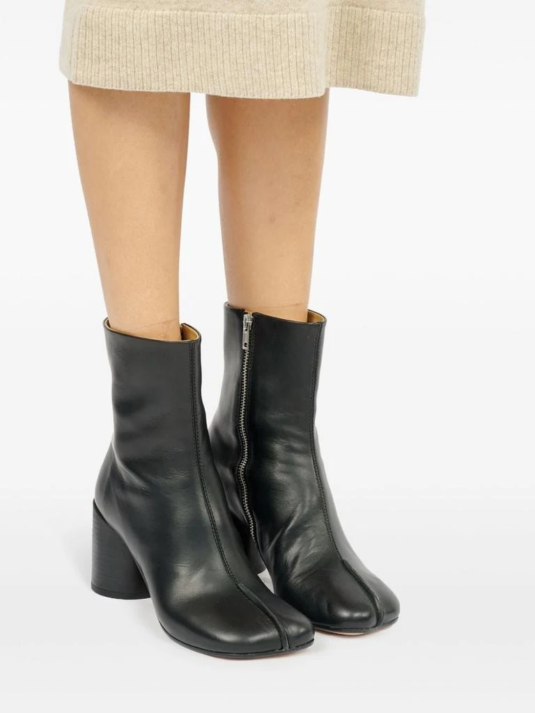 MM6 BLACK LEATHER TABI HIGH HEELS 5