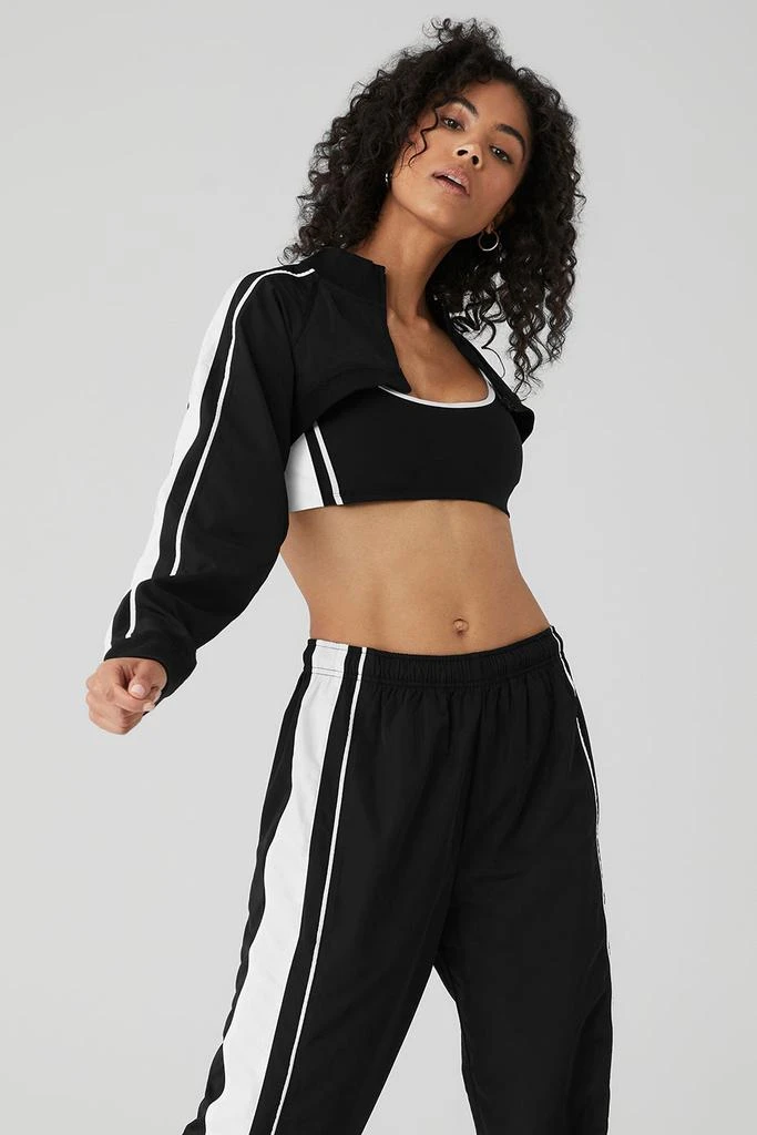 Alo Racetrack Shrug - Black/White 1
