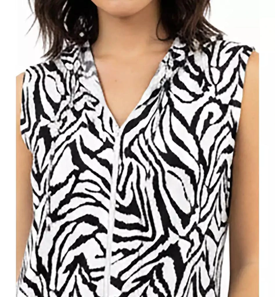 J Valdi Women's Sleeveless V-Neck Hooded Swim Tunic 2