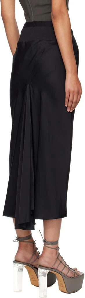 Rick Owens Black Concordians A Line Bias Midi Skirt 3