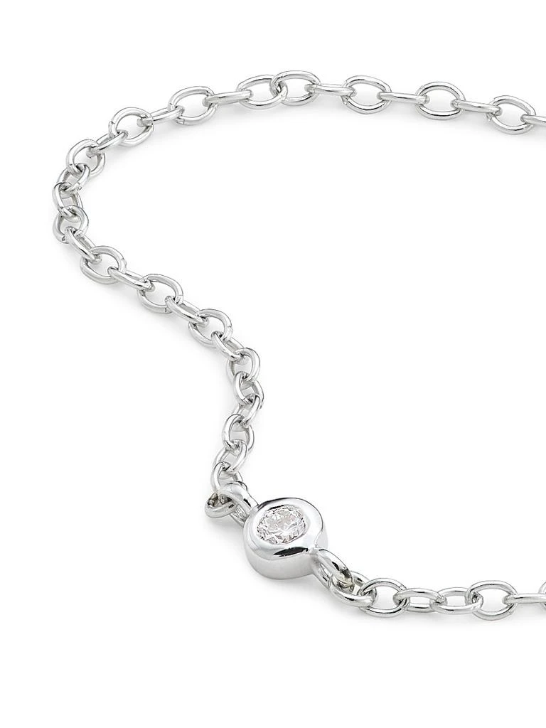 Mikimoto 18K White Gold, Diamond & 5MM Round White Akoya Cultured Pearl Station Bracelet 3