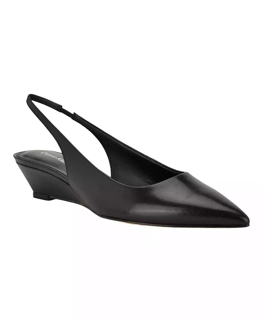 Calvin Klein Women's Mavalyn Tapered Low Wedge Slingback Pumps 1