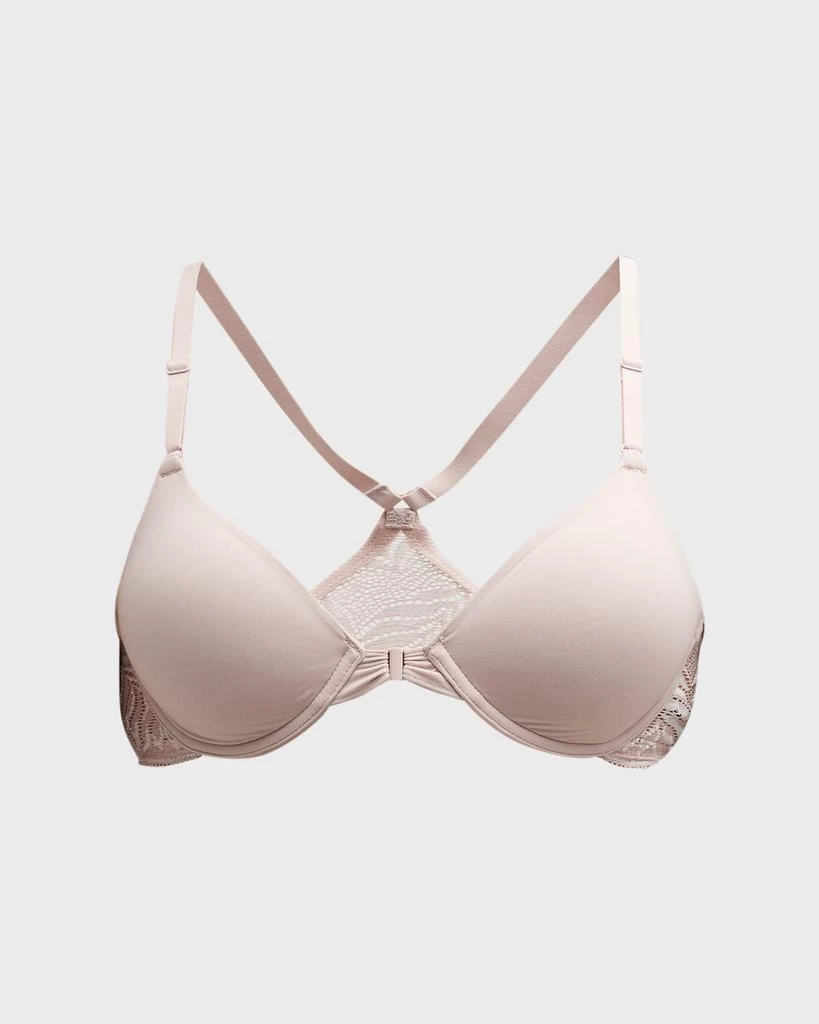 Natori Lush Lace-Back Front-Closure Contour Bra 1