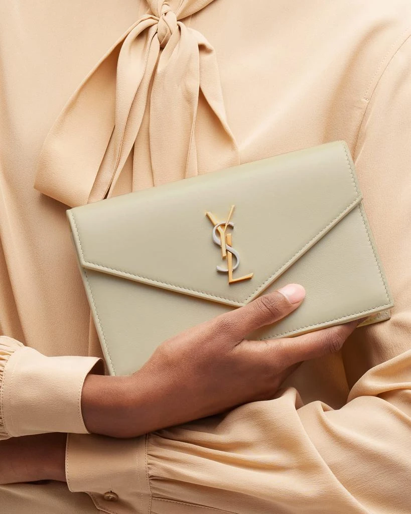 Yves Saint Laurent YSL Monogram Wallet on Chain in Smooth Leather 5