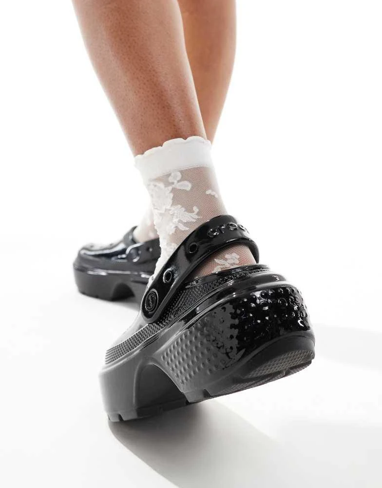Crocs Crocs Stomp high shine clogs in black 3