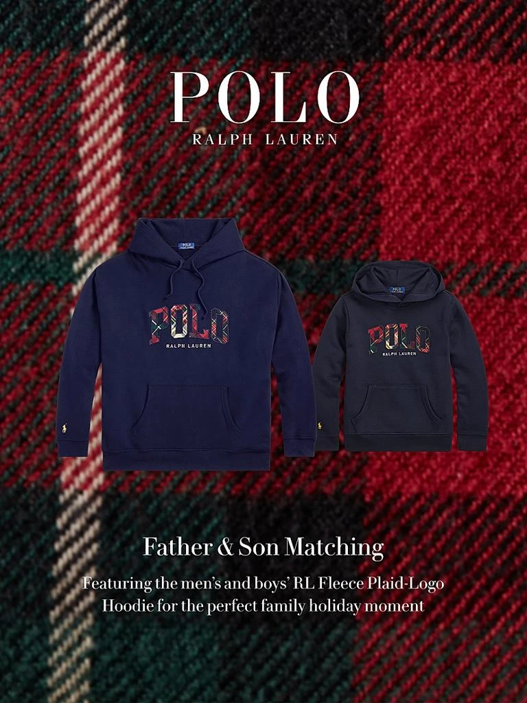 Ralph Lauren Logo Plaid Fleece Hoodie 6