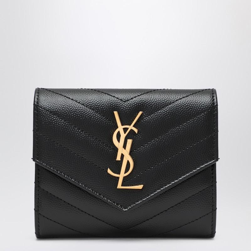 Shop Saint Laurent Cassandre Matelassé Compact Tri Fold Shop Saint Laurent Cassandre Matelassé Compact Tri Fold