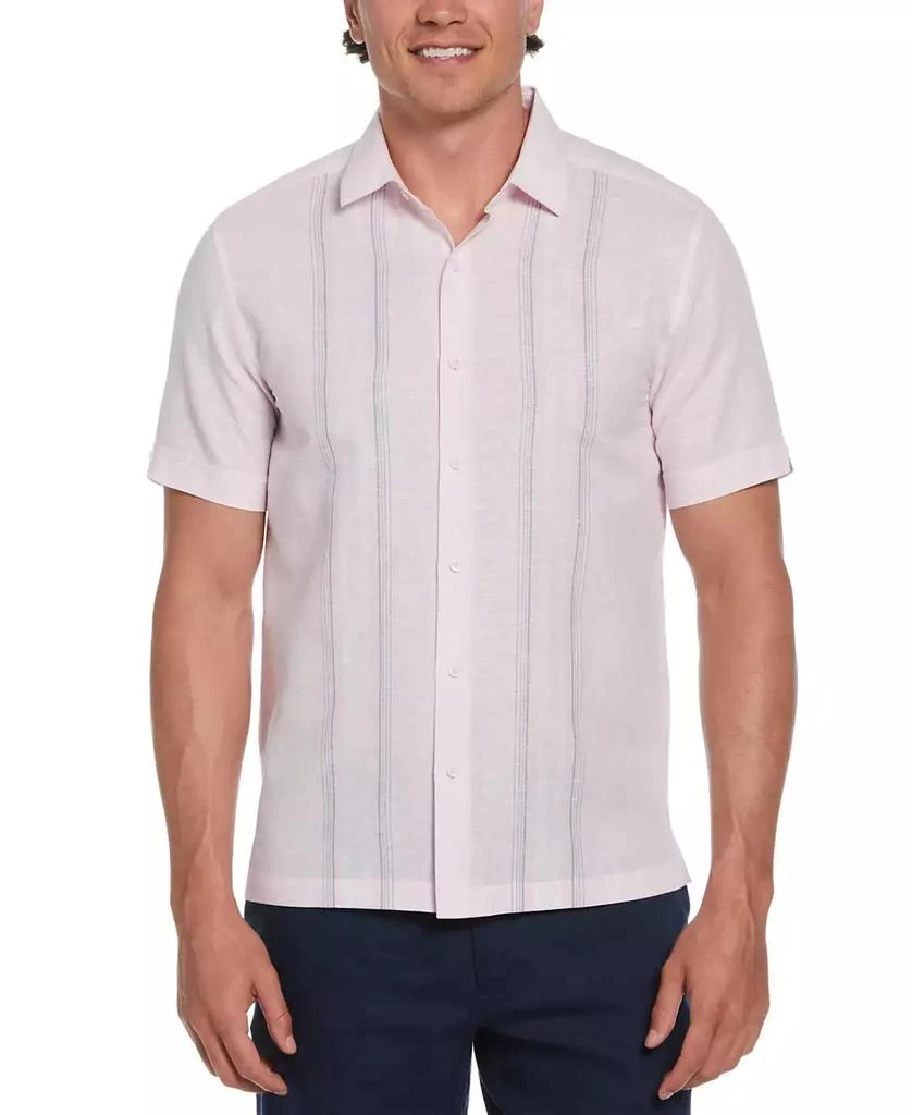 Cubavera Men's Big & Tall Tri-Panel Short Sleeve Button-Front Shirt 1