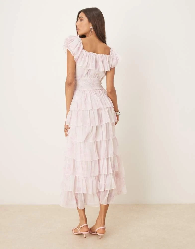 knee length dresses for ladies Come To Me Coral Orange Tiered Midi Dress