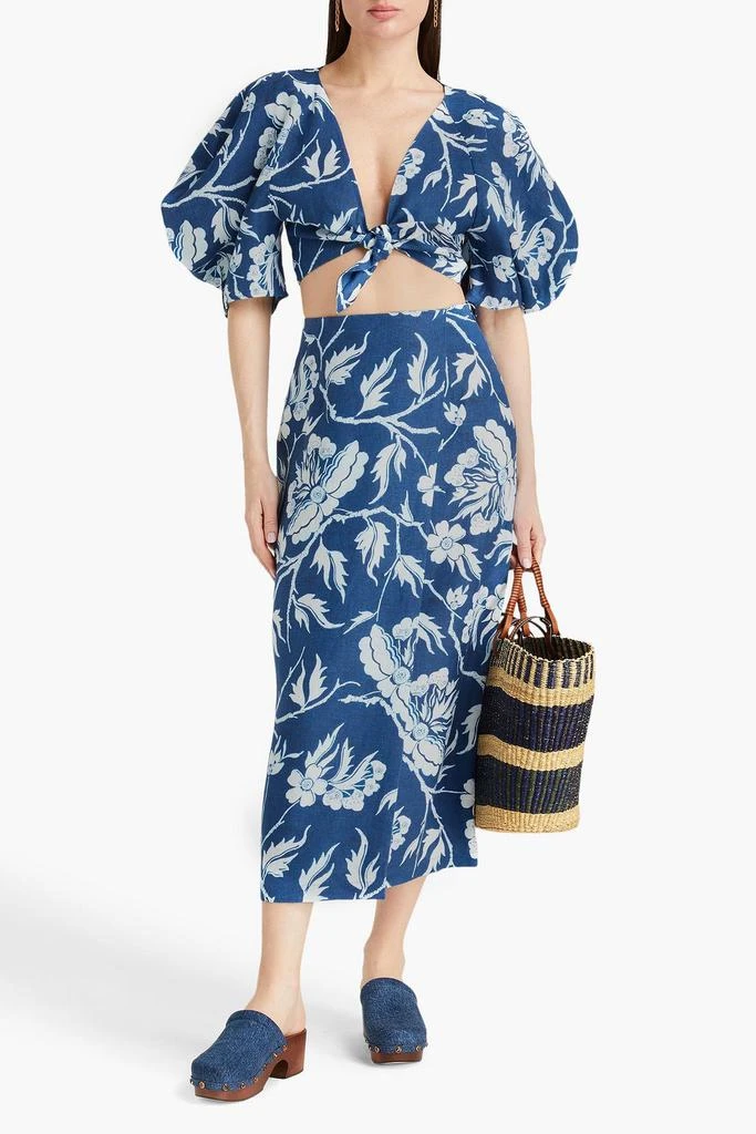 Mara Hoffman Sunja wrap-effect hemp midi skirt 2