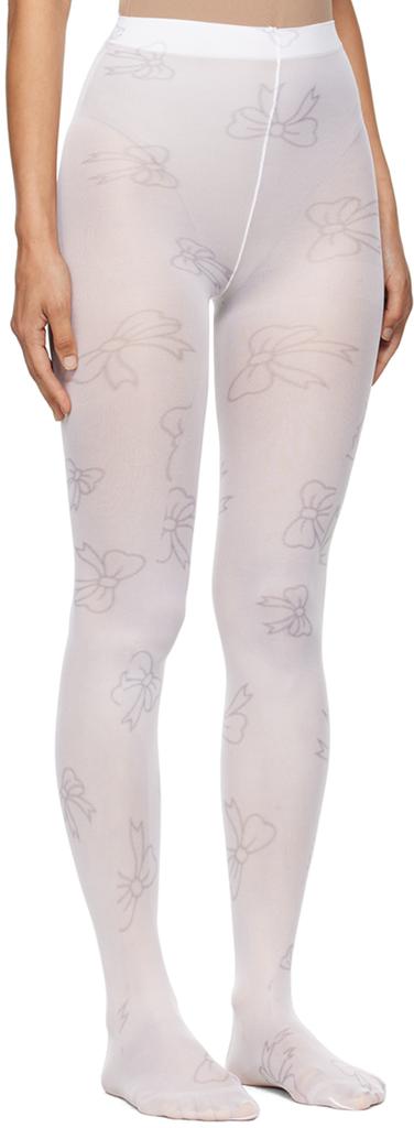 Ashley Williams White Bow Tights