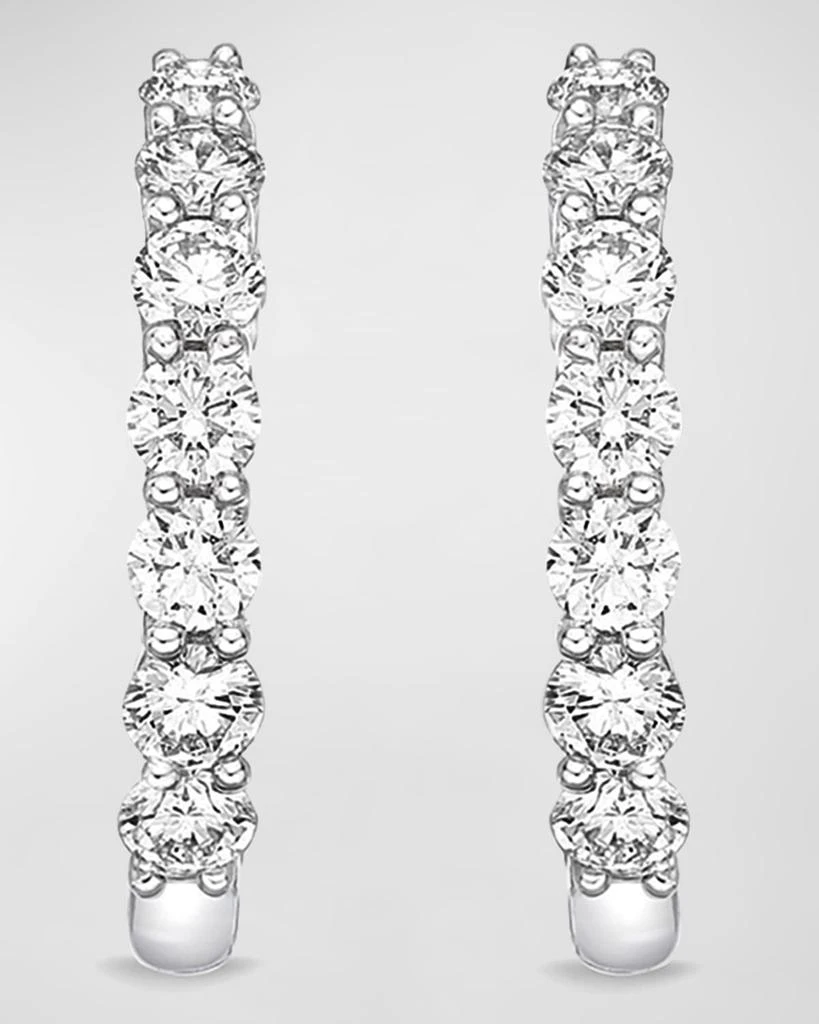 Memoire 18k White Gold Tiny Diamond Huggie Hoop Earrings, 0.51tcw 1