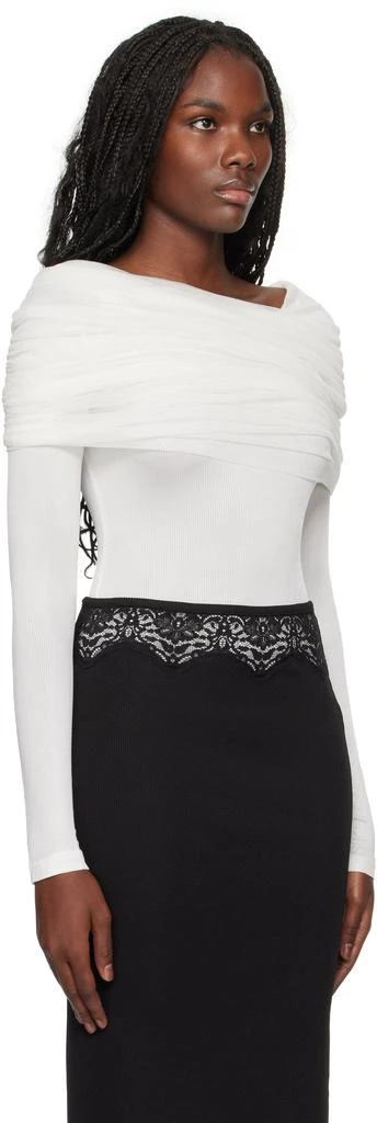 Christopher Esber White Sorona Veiled Long Sleeve Top 2