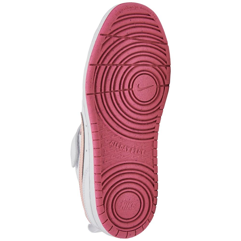 Nike Little Girls' Court Borough Low Recraft Fastening Strap Casual Sneakers from Finish Line