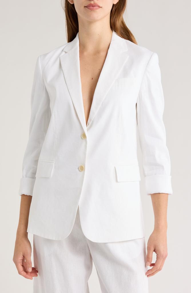 Theory Rolled Sleeve Linen Blend Blazer