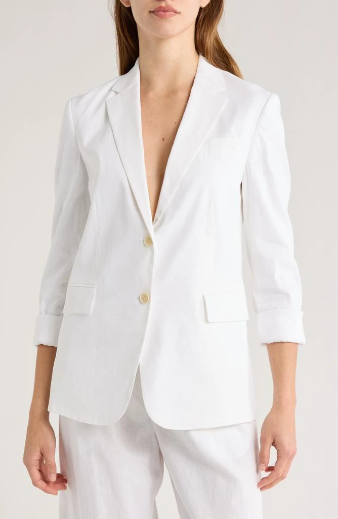 Theory Rolled Sleeve Linen Blend Blazer 1